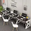 Combinación de Escritorio de Oficina y Mesa de Estudio, Escritorio Doble Moderno Simple de Oficina para Múltiples Personas, Escritorio Simple para Personal, Escritorio de Computadora, Modelo Largo