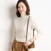 Suéter de Cachemir de Cuello Alto Estilo Nuevo para Mujer, Camiseta Básica a la Moda, Ropa Interior de Manga Larga, Suéter de Punto Versátil de Cuello Alto Ajustado