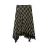 Comercio Exterior Europeo y Americano Transfronterizo Ropa de Mujer, Venta Caliente de Aliexpress Moda de Verano Versátil Irregular Chifón Falda a Cuadros