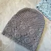 Gorro de Ganchillo Hueco Hecho a Mano para Mujer, Gorro de Verano Transpirable para Cabeza Grande, Gorro Frío que Adelgaza la Cara