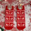 Meias de Natal de Inverno para Mulheres, Meias de Cano Médio Corte Reto com Desenhos de Natal, Meias de Algodão, Estilo Japonês, Meias Vermelhas Atacado, Versátil e na Moda