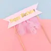 Banderola Decorativa de Arco Inserto para Tarjeta Malla para Pastel Luminoso Vestimenta para Hornear Bola de Pelo Bandera Adornos para Ropa de Cumpleaños
