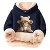 Sudadera con capucha de talla grande, suelta, de algodón compuesto y borrego, forrada de forro polar, sin bolsillos, para primavera y otoño, transfronteriza del Sudeste Asiático