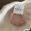Gomitas para el pelo estilo coreano de alta calidad con puntos de colores tipo cable de teléfono para niñas, frescas y únicas para el verano, versátiles para el uso diario