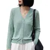 Prenda de abrigo corta para principios de primavera y otoño 2026, nuevo cárdigan de punto elegante con cuello en V para mujer