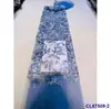 Vestido Europeu e Americano Bordado com Miçangas Bolha Lantejoulas Posicionadas Renda Bordada Tecido de Renda com Lantejoulas para Noiva