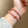 Nueva Pulsera de Cuentas de Piedra Solar Rosa China para Mujer Exquisita Pulsera Apilada de Flor de Durazno Lujo Ligero Nicho Nueva Llegada Pulsera