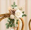 Amazon Flor de Encosto de Cadeira de Casamento Buquê de Flores Decoração de Banquete de Festa Arranjo Floral Artificial de Casamento Decoração Suspensa de Boas-vindas com Roxo
