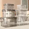Caja de almacenamiento transparente portátil personalizada para la organización de artículos diversos de escritorio en casa, caja de almacenamiento para snacks y juguetes, herramienta mágica de almacenamiento