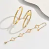 Popular Europeu e Americano Quatro Cores Moda Aço Inoxidável Fivela de Pulseira Pulseira Casal Dez Diamantes Titânio Aço Incrustado Zircônia Pulseira