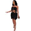 K10059 Amazon Aliexpress 2022 Popular Club Nocturno Tiras Flecos Falda Cadera Tubo Top Vestido sin Espalda para Mujer