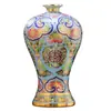 Cerámica Jingdezhen Esmalte Cloisonné Botella de Ciruelo de Colores Jarrón Cloisonné Hecho a Mano Botella de Vino Estilo Chino Decoración del Hogar Adornos