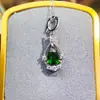 Venta al por mayor de fábrica Popular Colgante de Diopsido Natural Plata S925 Incrustado Piedra Principal 6*9 Joyería de Lujo Venta Directa de Fábrica