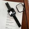 Pulseira de Relógio Brilhante de Aço Inoxidável de Três Contas Adequada para Apple iWatch 11 Geração 10/987