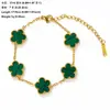 Nuevo Conjunto de Tres Piezas de Lujo de Nicho de Alta Gama, Collar, Pulsera y Pendientes de Acero de Titanio con Trébol de Cinco Hojas de Doble Cara para Mujer, Venta al por Mayor Transfronteriza