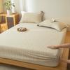 Lençol de Elástico Jacquard de Linho e Algodão Classe A Wabi-Sabi Peça Única Algodão Puro Conjunto de Três Peças Roupa de Cama Simples de Alta Qualidade para Pousadas