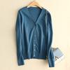 26 Outono e Inverno Novo Estilo Cardigan Tricotado Decote V Feminino Tricot Casaco Solto Plus Size Manga Longa Fino Curto Roupa Exterior Suéter
