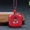 Colar de Cinábrio Natural Atacado Joias Taoístas Peça de Mão Taoísta Bolsa Jiugong Bagua Marca Pingente Tai Chi Atacado