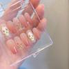 Manicure Tulipa Degradê Unhas Usáveis Transparente Celebridade da Internet Acessível Luxo Ins Unhas Feitas à Mão Unhas Prontas para Gestantes