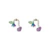 Pendientes de orquídea lirio estilo Wisteria Mori piedra de cristal diseño nicho flor de perla de imitación pendientes nuevos 2022 Aguja de Plata