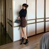 Botines de Tacón Alto para Mujer 2026 Otoño e Invierno Nuevo Estilo Coreano Empalmados Cremallera Trasera de Moda Delgado Botas Punta Cuadrada Tacón de Aguja Elásticos
