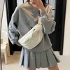 Bolso cruzado nuevo de moda para mujer, bolso de pecho de pana, bolso de hombro deportivo, bolso tote simple de color liso de gran capacidad, moderno