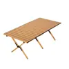 Mesa plegable para camping al por mayor, puesto de barbacoa, mesa de picnic, mesa enrollable de acero al carbono multifuncional portátil plegable para autocaravaning