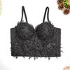 Xiao Xiang Estilo Pearl Bordado Espartilho Renda Cílios Flor Branco Alça Exterior Vestir Tight Underwear Tubo Top Mulheres