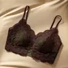 Sujetador Sexy Bralette de Encaje con Escote Profundo y Copas Triangulares para Mujeres con Poco Busto, Push-Up, Sin Aros, Anti-Caída