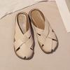 2025 Nuevo Diseño de Verano para Exterior Tejido Plano Punta a Punta Zapatillas para Mujer Retro Recortado Versátiles Sandalias Casuales
