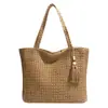 Bolso Tote Tejido con Borlas de Gran Capacidad para Mujer 2026 Primavera Nuevo Estilo Lujo Ligero Nicho de Gama Alta Bolso de Hombro para Debajo del Brazo