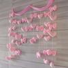 Cortina de Puerta de Armario con Lazo de Amor para Niña Cortina de Puerta de Dormitorio Cortina sin Perforaciones Cortina Media de Zapatero Cortina para el Hogar