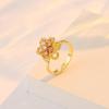 Colar para Mulheres, Colar da Moda com Pingente de Flor de Zircônia Bauhinia Rotativa, Design de Nicho Novo, Elegante Colar de Aço Titânio