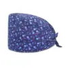 Gorro de enfermera para quirófano transfronterizo, gorro quirúrgico absorbente de sudor, gorro de cúpula para odontología y belleza con cola, turbante para la cabeza de hospital