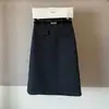 Falda Recta de Lana de Moda para Mujer, Estilo Minimalista, Falda Midi Retro Adelgazante, Falda de Línea A Pequeña