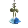 Plantas Pequeñas de Lana Terminadas en Maceta, Flores Artificiales Tejidas a Crochet, Colgantes Decorativos Creativos para Regalo, Lindos Colgantes de Girasol para Coche