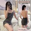 1177 lingerie sexy feminina nova boate celebridade da internet saia de alça V profundo sexy uniforme de desejo puro tentação conjunto solto