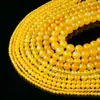 Cuentas de ágata amarilla natural, ensartadas juntas, hebra larga de cuentas sueltas, cuentas redondas, collar, joyería de jade, pulsera DIY, producto semiacabado