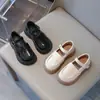 Zapatos de Cuero para Niñas Estilo Primavera 2026 Zapatos de Princesa para Niñas Pequeñas, Estilo Británico Simples Versátiles con Velcro y Suelas Ultraligeras