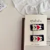 Novo Presilha de Cabelo Quadrada para Crianças com Estampa de Bolinhas e Formato de Urso, Presilha Lateral, Presilha para Franja
