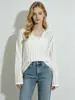 Fábrica de Origen Transfronteriza Top de Malla Calada Tejido a Crochet para Mujer Primavera y Verano, Nueva Blusa Exterior Holgada con Cuello en V