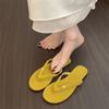 2025 Nuevo Traje de Verano Zapatillas Planas Estilo Fragante Chanclas de Playa para Mujer Sandalias Simples