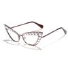 Gafas de Sol Metálicas Estilo Ojo de Gato Perlado Modelo Nuevo Transfronterizo Lluvia Estilo de Alta Gama Europeo y Americano Gafas de Sol para Fotografía Callejera de Moda