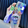 Llavero de oso electrochapado UV, muñeco de goma suave de dibujos animados, colgante para bolso, figura para máquina de garras de peluches, pequeño regalo