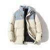 2022 nuevo abrigo acolchado de algodón para hombre de otoño e invierno, abrigo acolchado de algodón casual con combinación de colores, abrigo acolchado de algodón grueso para hombre, abrigo tipo pan, abrigo con cuello alto