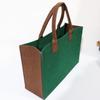 Bolso de fieltro portátil de gran capacidad de un solo hombro para ir al trabajo, bolsa de fieltro de color a juego para almacenamiento de compras en el supermercado