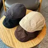 Gorra Plana de Color Liso Versátil Estilo Coreano Estilo Versátil Cuadros para Mujer Verano Ala Ancha Adelgazante Facial Protección Solar Sombrero Parasol Cabeza Grande