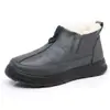 Chegada Nova de Inverno Botas de Algodão Grossas com Forro de Lã Masculinas Quentes Lã de Ovelha Impermeáveis Antiderrapantes Botas de Neve Confortáveis Sapatos de Algodão para Meia-idade e Idosos