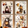 6 piezas de pegatinas de vidrio electrostáticas, de doble cara, alta definición, sin rastro, lindas decoraciones de ambiente de calabaza y fantasma para ventana