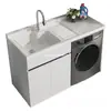 Gabinete de lavandería para balcón con fregadero integrado y tabla de lavar, gabinete para lavadora de carga frontal, combinación de gabinetes de baño, venta al por mayor de fábrica